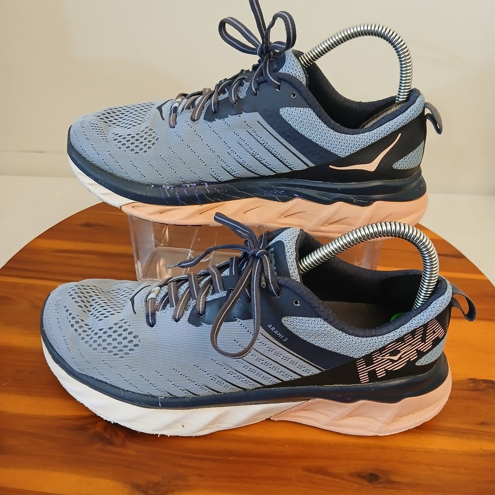 Hoka One One Arahi 3 Womens 9 Blue Running Shoes Sneakers 1104099 AMIN
